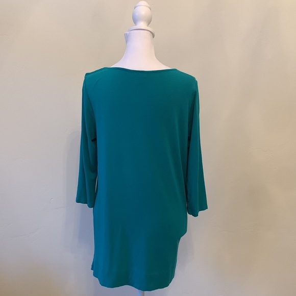 J.Jill Tunic Long Sleeve Top ; Wearever Collection. Petite Medium. Greenish teal - Picture 3 of 7